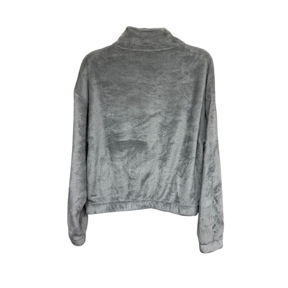 Disney Gray Pooh Fleece 1/4 zip Cropped shirt elastic waist cuffs Size Medium - Picture 5 of 9
